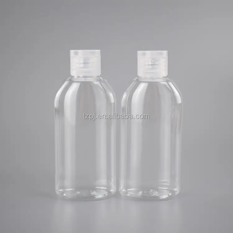 Garrafa de plástico redonda pet 100ml, garrafa de loção secreta com topo de flip cap