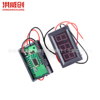 Voltmeter Digital Hongweichuang Layar LED 0.56 Inci DC 4.5V-30V Pengukuran Tegangan 2 Kabel