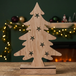 Wooden <b>Christmas</b> <b>Tree</b> <b>Stand</b> Tabletop Ornament Carved Holiday Decor Traditional Style Handmade <b>Tree</b> Shape - Product Image 5