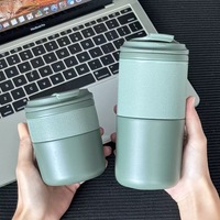 Mug de voyage isotherme portable anti-transpiration de 550 ml en acier inoxydable avec couvercle rabattable pour le camping, la maison, la voiture, le bureau