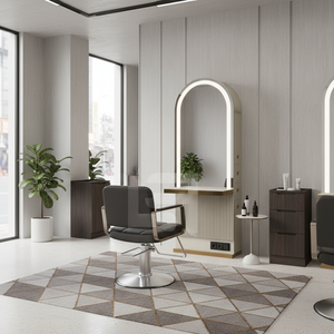 Unidad moderna de lujo para peluquería, estación de espejo de peluquero de acero inoxidable, belleza, sala de estar, dormitorio, Hotel, supermercado, silla de pedicura - Product Image 3