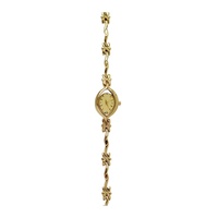 Montre pour femme élégante en or avec cadran ovale en laiton à motif quadrillé rétro, mouvement CITIZEN, résistance à l'eau 3 BAR, premier choix pour un cadeau