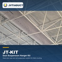 Kit de suspension pour conduits en tissu avec câble en acier pour installation au plafond