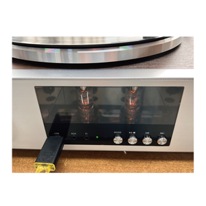 Vente flash - tourne-disque vinyle Hi-Fi avec préampli à tube à vide, haut-parleurs externes filaires, avec fonction USB, Aux in, BT - Product Image 2