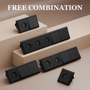 90*90mm grand panneau finition mate couleur noire plaque de couverture PC ignifuge interrupteur mural Standard ue 1 gang 1 voie interrupteurs de lumière - Product Image 5