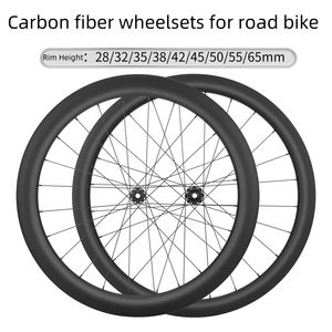 Roues de vélo de <span class=keywords><strong>course</strong></span> en carbone 20x30 <span class=keywords><strong>pouces</strong></span>, profondeur de jante <span class=keywords><strong>28</strong></span>-73 mm, 24 rayons, frein à disque tubeless, <span class=keywords><strong>roue</strong></span> fermée, vélo de route, cyclisme - Product Image 2