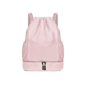 Sac à dos à cordon-Grande capacité avec poches à fermeture éclair et porte-bouteille - Product Image 2