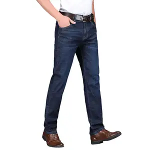 Thẳng chân lỏng quần jean Tencel Cel mùa hè mỏng rửa sạch mèo râu jeans kinh doanh Quần Jean Nam