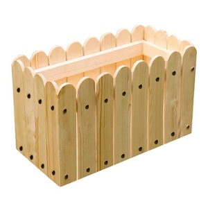Rectangular Wooden <b>Succulent</b> Planter Natural Wood Color Desktop Or Floor Standing Minimalist Design Flower <b>Pot</b> - Product Image 2