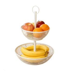 Plateau et panier à fruits en fer laqué classique, rangement pour collations, pour salon, maison, bureau - Product Image 1