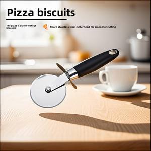 ที่ตัดลูกกลิ้งพิซซ่าสแตนเลสสตีลอุปกรณ์พลาสติกสำหรับการอบบิสกิตเครื่องมืออบพิซซ่าที่จำเป็นสำหรับ430 - Product Image 5