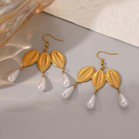 Boucles d'oreilles en perles en forme de larme de luxe minimalistes Gaovo pour femmes, résistantes au ternissement, en acier inoxydable, bijoux de mode en gros