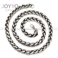 Chaîne ronde en acier inoxydable noir argenté 24 pouces, collier pour homme imperméable