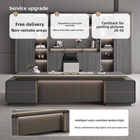 Bureau de direction de luxe personnalisé, chaise de PDG moderne, combinaison bureau et chaise pour directeur général, bureau simple en PVC pour usage commercial