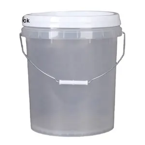 Pp Clear Food Grade Plastic Emmer 20 Liter Met Deksel En Handvat