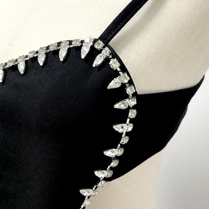 <span class=keywords><strong>Top</strong></span> court à bretelles souples en strass pour femmes - Product Image 4