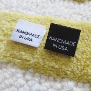 DIY ücretsiz tasarım giysi nakış ceket lüks gömlek etiketleri özel logo dokuma kumaş boyun etiketleri etiketi el yapımı dokuma etiketleri
