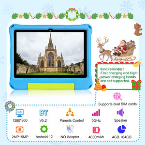 10.1인치 안드로이드 12.0 옥타코어 인텔 키즈 태블릿 4GB 64GB 저장용량 타입-C 와이파이 교육용 태블릿 어린이용 EVA 케이스 포함 신제품 - Product Image 6