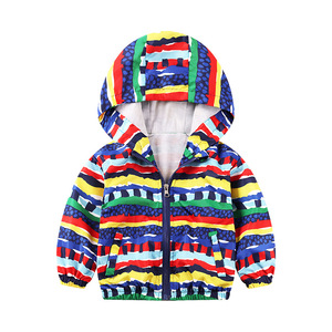 Chaqueta para niñas Estilo americano Nueva chaqueta de dinosaurio con estampado completo Dibujos animados Cortavientos con cremallera Primavera Otoño Niños - Product Image 1