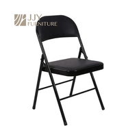 Chaises pliantes empilables noires JJY-ZDY-D008 avec structure en acier carbone pour les sièges d'événements