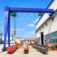 Pont roulant semi-portique de 20 tonnes avec palan électrique, monté sur rail pour chantier naval, avec commande par télécommande