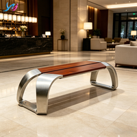 Banc de loisirs extérieur anti-corrosion en métal et bois, chaises longues pour parc, centre commercial, cour, aéroport, hôpital, école, mobilier commercial