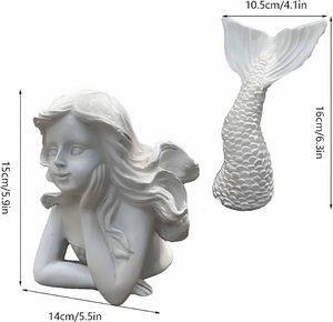 <strong>MERMAID</strong> STATUE WITH STARFISH RESIN <strong>MERMAID</strong> FIGURINE OUTDOOR CRAFTS for GARDEN ,PATIO and YARDS - Product Image 3
