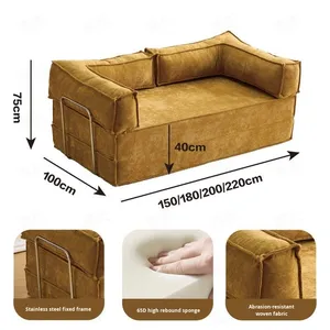 Integriertes Schlafsofa mit Doppelfunktion, Einzelsitz, Stoff, faltbar, für Wohnzimmer, Haushalt, Mietwohnungen, Kompression, Mittagspause, zum Faulenzen - Product Image 6