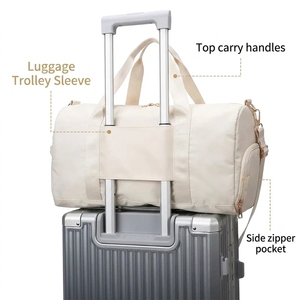 Bolsa de Gimnasio Personalizable de Nailon, Ligera e Impermeable, con Compartimento para Zapatos y Correa para Carro de Equipaje - Product Image 3
