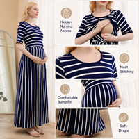 Produits d'approvisionnement : Vêtements de maternité tendance, Vêtements de maternité tricotés, Robe longue à manches courtes, Vêtements de maternité, Été