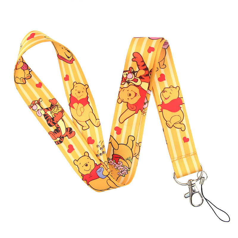 Wholesale Lanyards Cute Cartoon Yellow Bear Tiger Pig Design Lanyard Phone Card Neck Anti Lost Strap Promotional Gift Lanyards