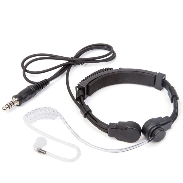 Heavy-Duty Telescopic Throat Vibration Mic Headphone Handheld Microphone NATO Plug for Walkie Talkie for Radio for Radio