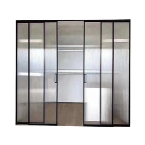 Estilo Loft Marco de acero deslizante silencioso <span class=keywords><strong>Puerta</strong></span> de vidrio negro Puertas de partición <span class=keywords><strong>Puerta</strong></span> de vidrio deslizante - Product Image 1