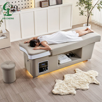 Lit de massage thaïlandais multifonctionnel Jincheng Beauty pour salon de coiffure, soins du visage, spa capillaire, avec lampe