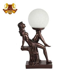 Statue de sirène en bronze taille réelle, décoration de jardin, sculpture de lampe de maintien de sirène en bronze - Product Image 5