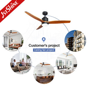 1stshine Ventilateur de plafond Appareils ménagers Télécommande décorée Ventilateur de plafond à 3 pales en bois à intensité variable avec application intelligente - Product Image 5