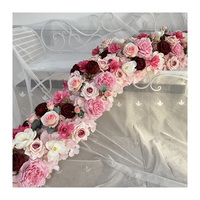 Fleurs artificielles de couleur rose foncé pour décorations de mariage, fête et mariage, idée de coureur élégant pour les événements intérieurs et extérieurs