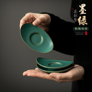 Juego de Taza y Platillo de Cerámica, Diseño Retro en Forma de Lingote, Aislante del Calor, Accesorio para la Ceremonia del Té, Uso para el Té de la Tarde, Origen Dehua - Product Image 2