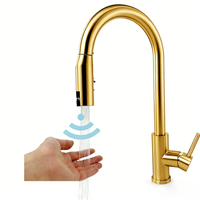 Robinet de cuisine à capteur numérique LED extractible en céramique, nouvelle technologie, best-seller, avec une durée de vie allant jusqu'à 500 000 utilisations