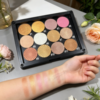 Palette de contouring crème 12 teintes, emballage noir mat, logo personnalisé OEM, fond de teint crème couvrant pour peaux africaines