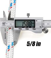 Cuerda de Doble Trenzado de 5/8 Pulgadas y 150 Pies, Resistente a la Intemperie, Material de Poliéster, Uso Universal en Todas las Estaciones, para 3-4 Personas
