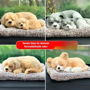 Adorable désodorisant écologique en peluche, jouet en forme <span class=keywords><strong>de</strong></span> chien endormi, coussin pour la décoration <span class=keywords><strong>de</strong></span> voiture, en coton et papier - Product Image 4