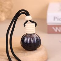 Bouteille en verre transparente en forme de citrouille de 15 ml pour diffuseur d'arômes de voiture, avec bouchon en bois et corde, rechargeable, pour huiles essentielles et parfums, en carton