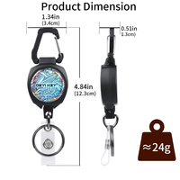 Enrouleur tactique portable d'extérieur à boucle rétractable, facile à utiliser, avec boucle connectée à une corde en fibre de 80 cm, bande PVC et anneau en O