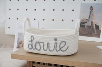 Panier de rangement pour couches bébé en corde de coton, carré, tissé, avec poignée, pour produits pour bébé, multifonctionnel, écologique