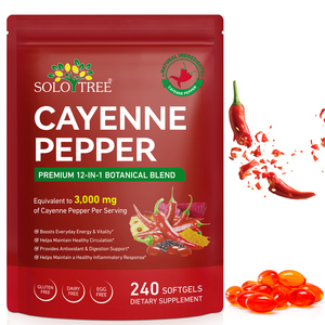 SOLOTREE 240 Softgels Premium Natural <strong>Cayenne</strong> <strong>Pepper</strong> Extract Soft <strong>Capsules</strong> for Boosts Energy Wellness Support - Product Image 1