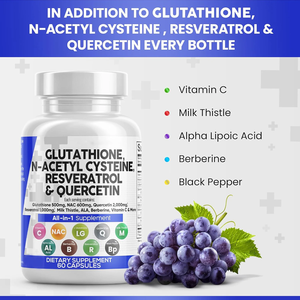 แอล-กลูตาไธโอน มิลค์ธิสเทิล เอ็นเอซี แคปซูล ผสมควอเซติน เบอร์เบอรีน สารสกัดจากพริกไทยดำ อาหารเสริมบำรุงตับที่ดีที่สุด - Product Image 2