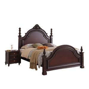 <span class=keywords><strong>Lit</strong></span> de style mid-century solide <span class=keywords><strong>avec</strong></span> grande tête de <span class=keywords><strong>lit</strong></span> en bois de noyer, design traditionnel - Product Image 3