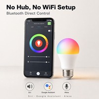 Akıllı LED Ampul 4'lü Paket RGB Renk Değiştiren A60 9W Uygulama Kontrollü Ev & Otel Kullanımı E27/E26/B22/E14 85-265V Kısılabilir