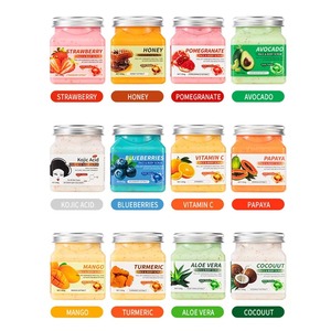 Gommage Visage et <span class=keywords><strong>Corps</strong></span> aux Fruits 350g – Exfoliant Doux, Lissant et Hydratant – Café, Rose, Curcuma, Aloès <span class=keywords><strong>Vera</strong></span> – Nettoyant Corporel OEM - Product Image 6